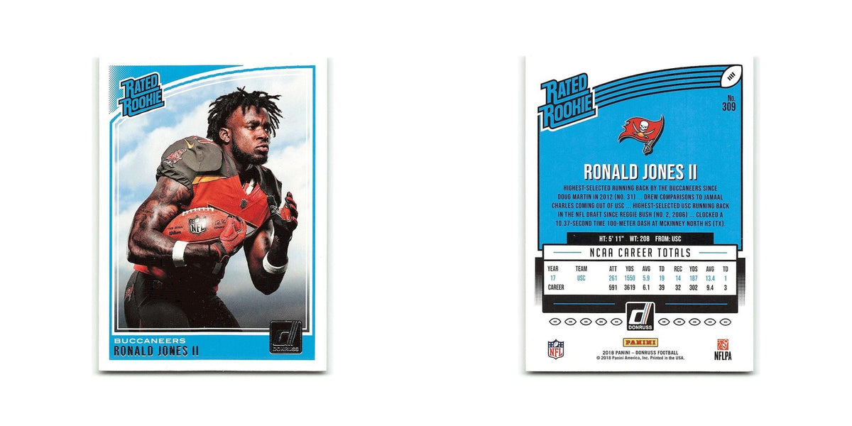 Ronald Jones II Rookie 2018 Donruss #309 Tampa Bay Buccaneers Football Card NM