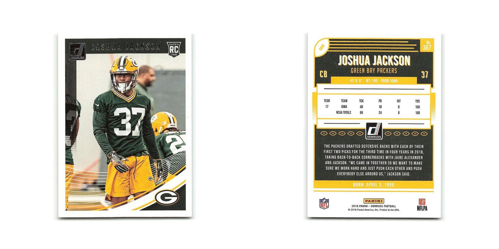 Joshua Jackson Rookie 2018 Donruss #367 Green Bay Packers Football Card NM