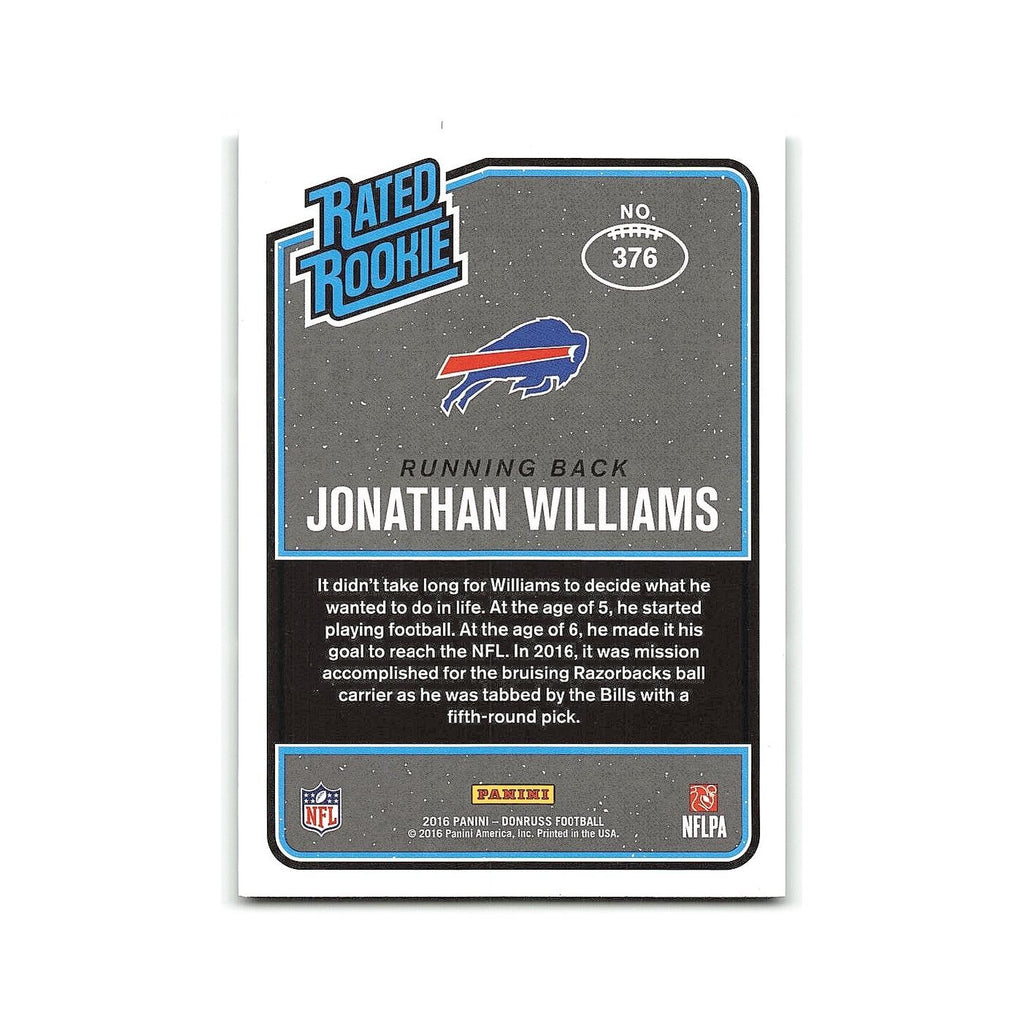 Jonathan Williams Rookie 2016 Donruss #376 Buffalo Bills Football Card NM