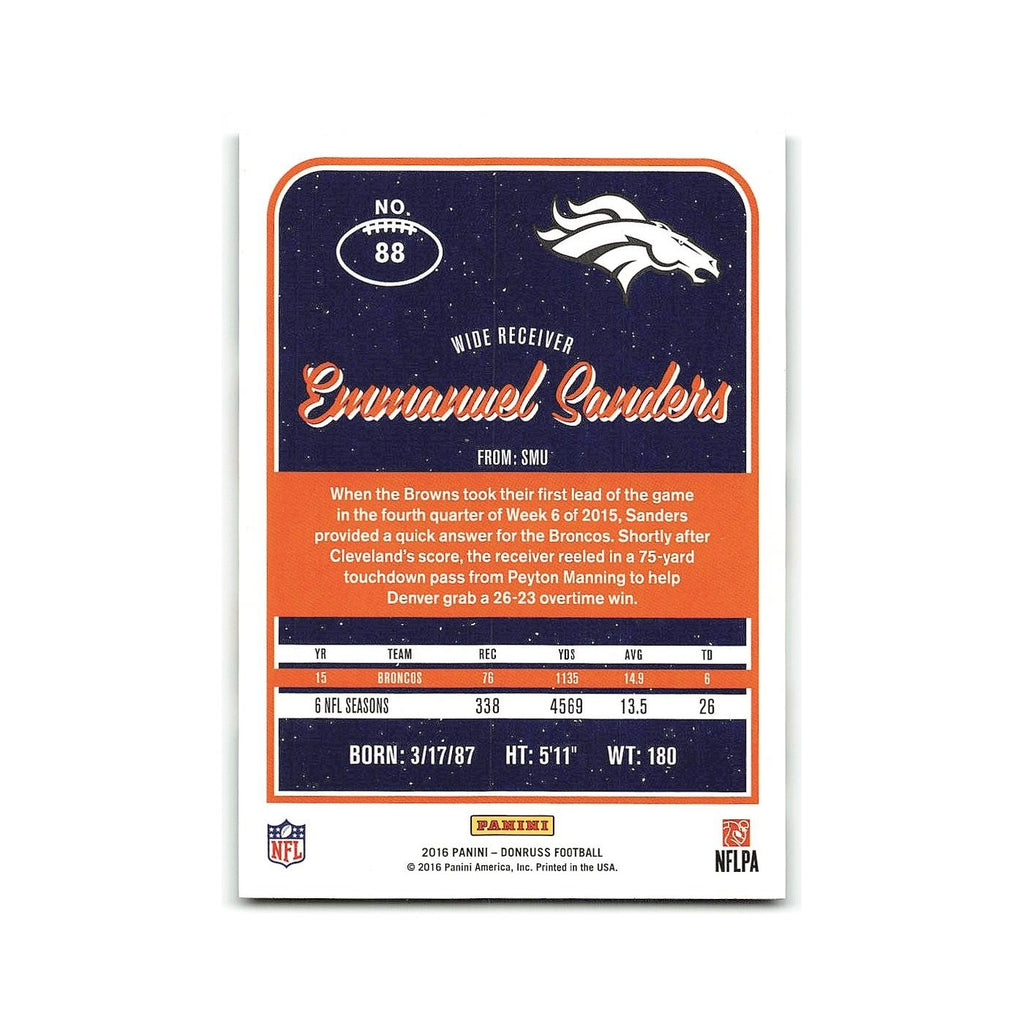 Emmanuel Sanders 2016 Donruss #88 Denver Broncos Football Card NM