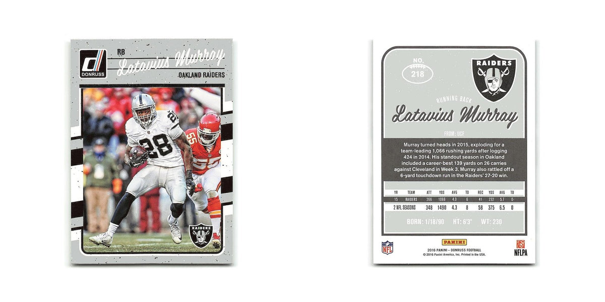 Latavius Murray 2016 Donruss #218 Oakland Raiders Football Card NM