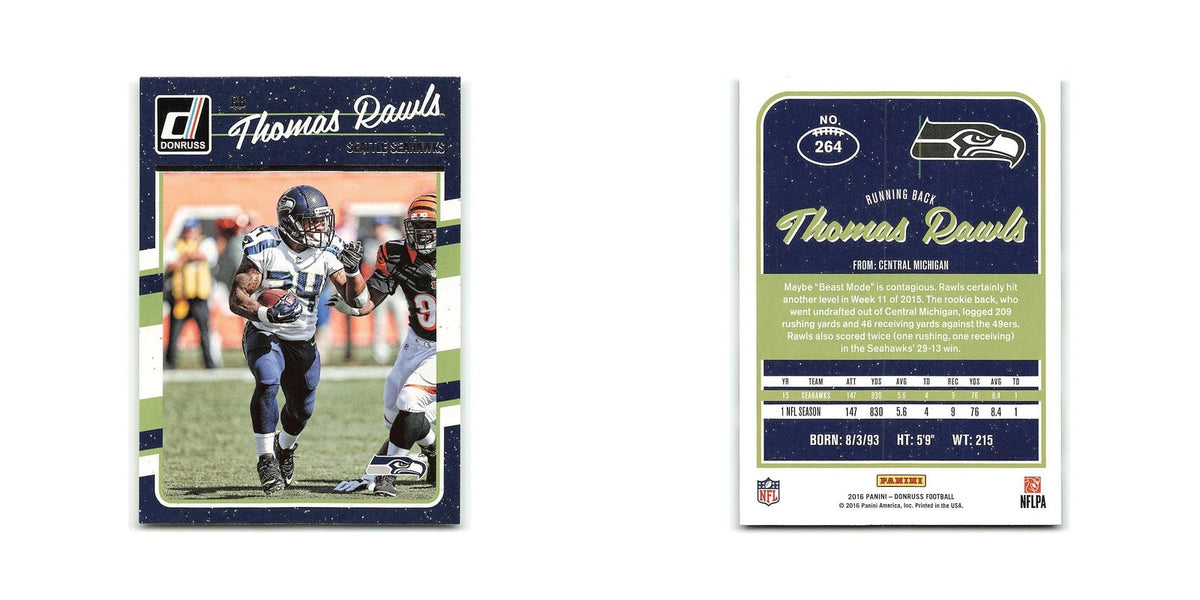 Thomas Rawls 2016 Donruss #264 Seattle Seahawks Football Card NM