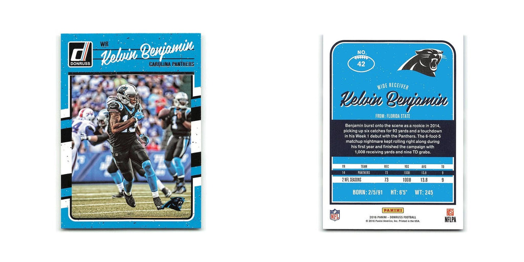 Kelvin Benjamin 2016 Donruss #42 Carolina Panthers Football Card NM