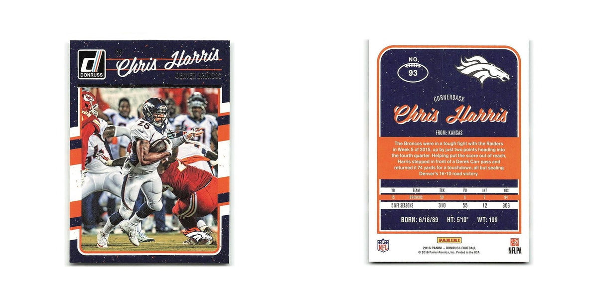 Chris Harris 2016 Donruss #93 Denver Broncos Football Card NM