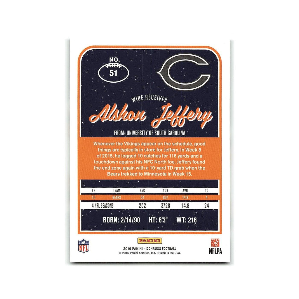 Alshon Jeffery 2016 Donruss #51 Chicago Bears Football Card NM