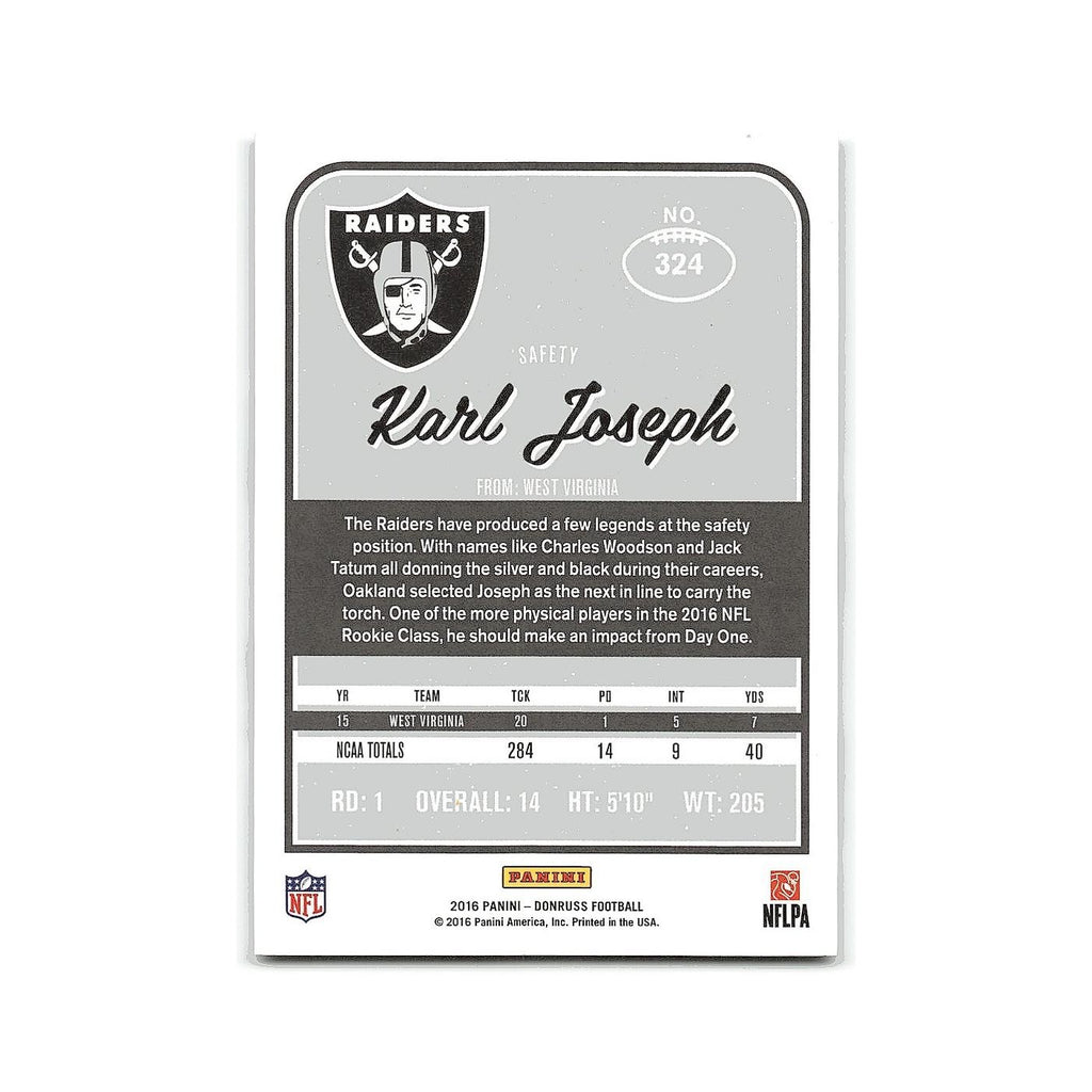 Karl Joseph Rookie 2016 Donruss #324 Oakland Raiders Football Card NM