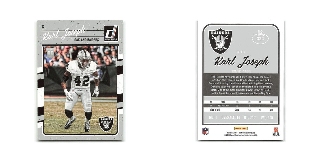 Karl Joseph Rookie 2016 Donruss #324 Oakland Raiders Football Card NM