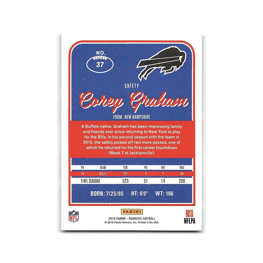 Corey Graham 2016 Donruss #37 Buffalo Bills Football Card NM
