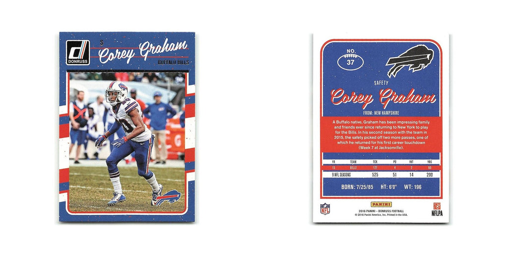 Corey Graham 2016 Donruss #37 Buffalo Bills Football Card NM