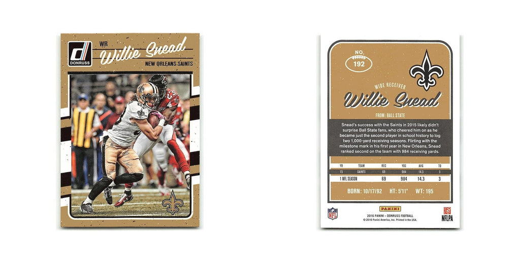 Willie Snead 2016 Donruss #192 New Orleans Saints Football Card NM