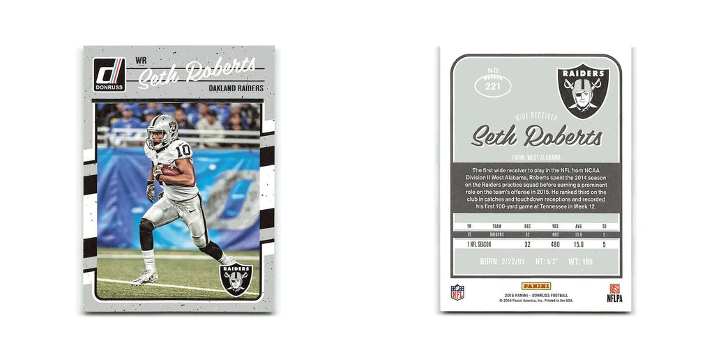 Seth Roberts 2016 Donruss #221 Oakland Raiders Football Card NM