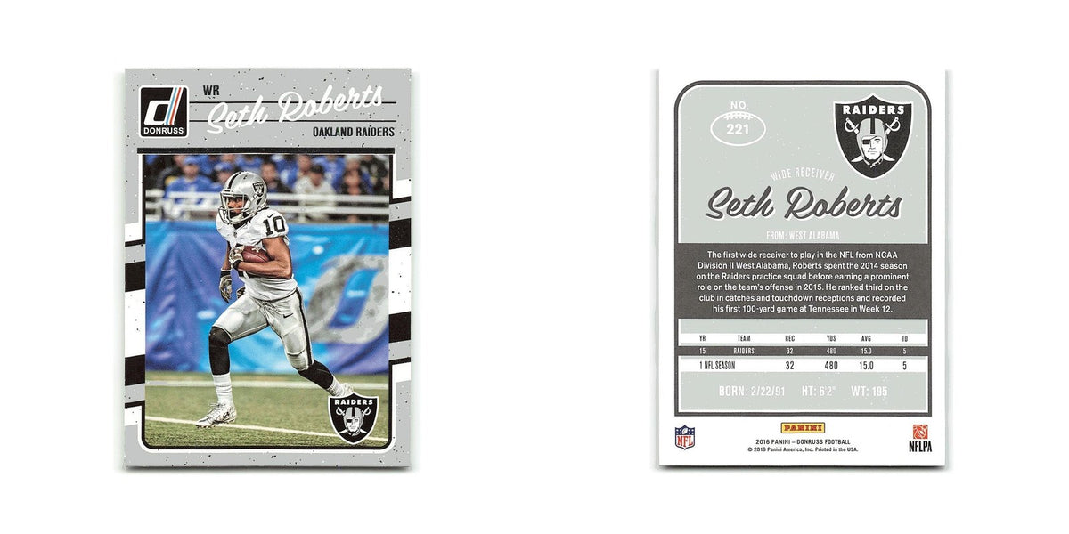 Seth Roberts 2016 Donruss #221 Oakland Raiders Football Card NM