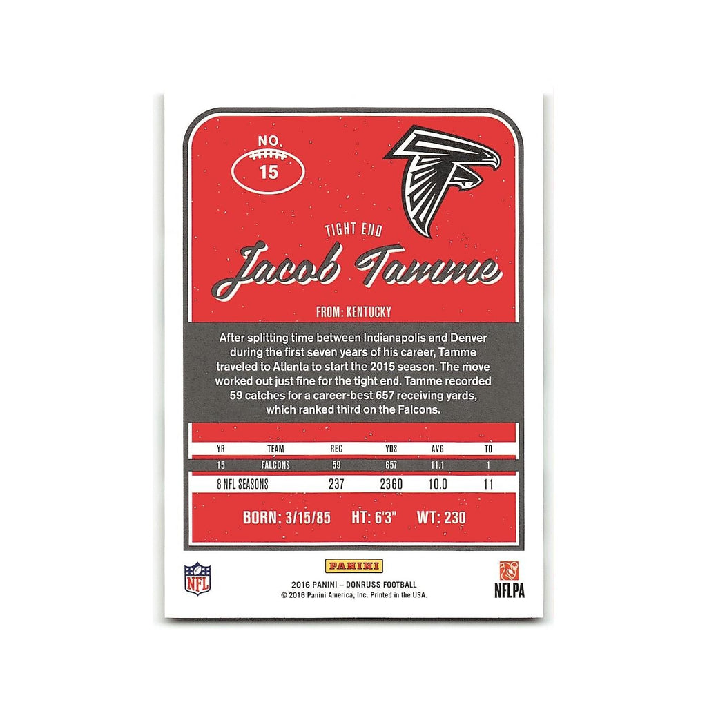 Jacob Tamme 2016 Donruss #15 Atlanta Falcons Football Card NM
