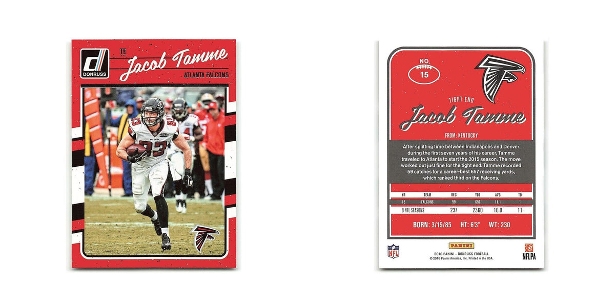 Jacob Tamme 2016 Donruss #15 Atlanta Falcons Football Card NM