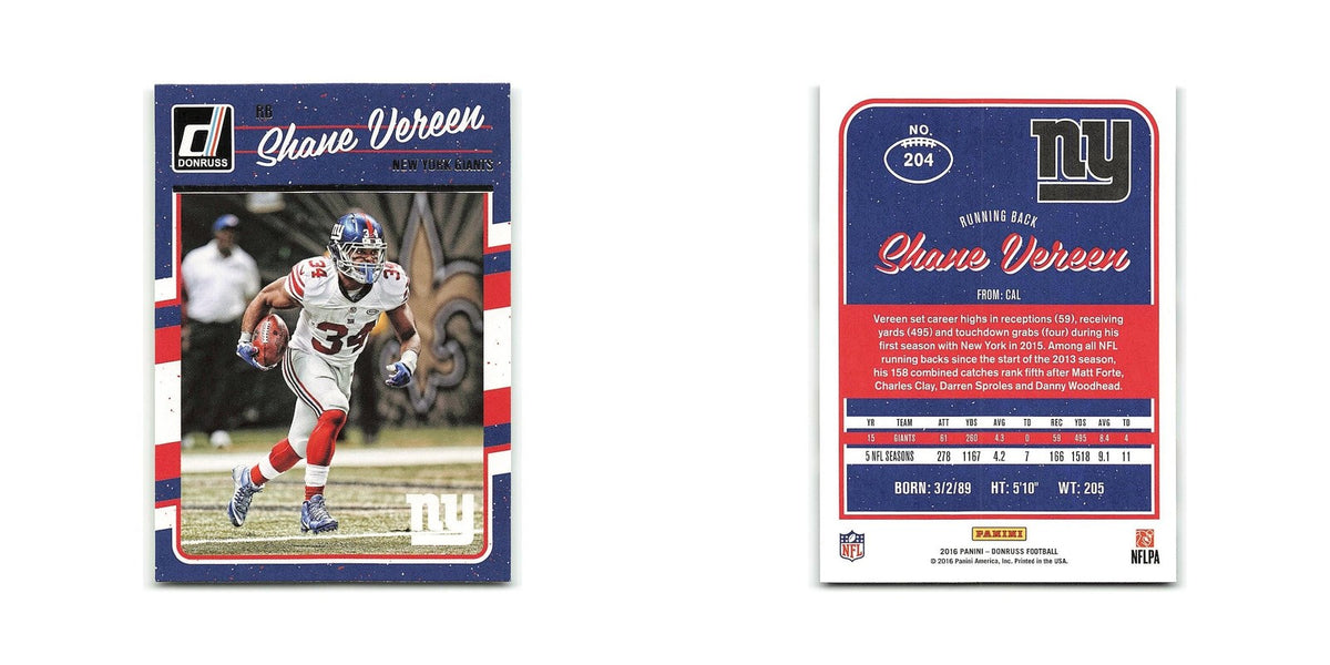 Shane Vereen 2016 Donruss #204 New York Giants Football Card NM