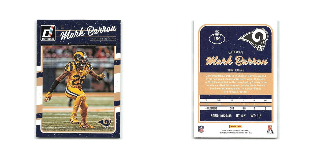 Mark Barron 2016 Donruss #159 Los Angeles Rams Football Card NM