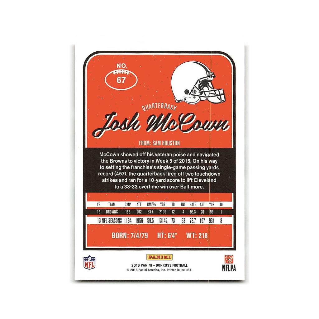 Josh McCown 2016 Donruss #67 Cleveland Browns Football Card NM