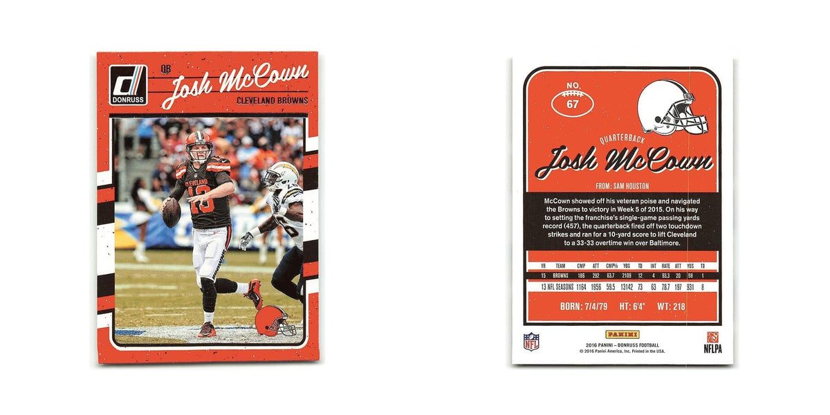 Josh McCown 2016 Donruss #67 Cleveland Browns Football Card NM
