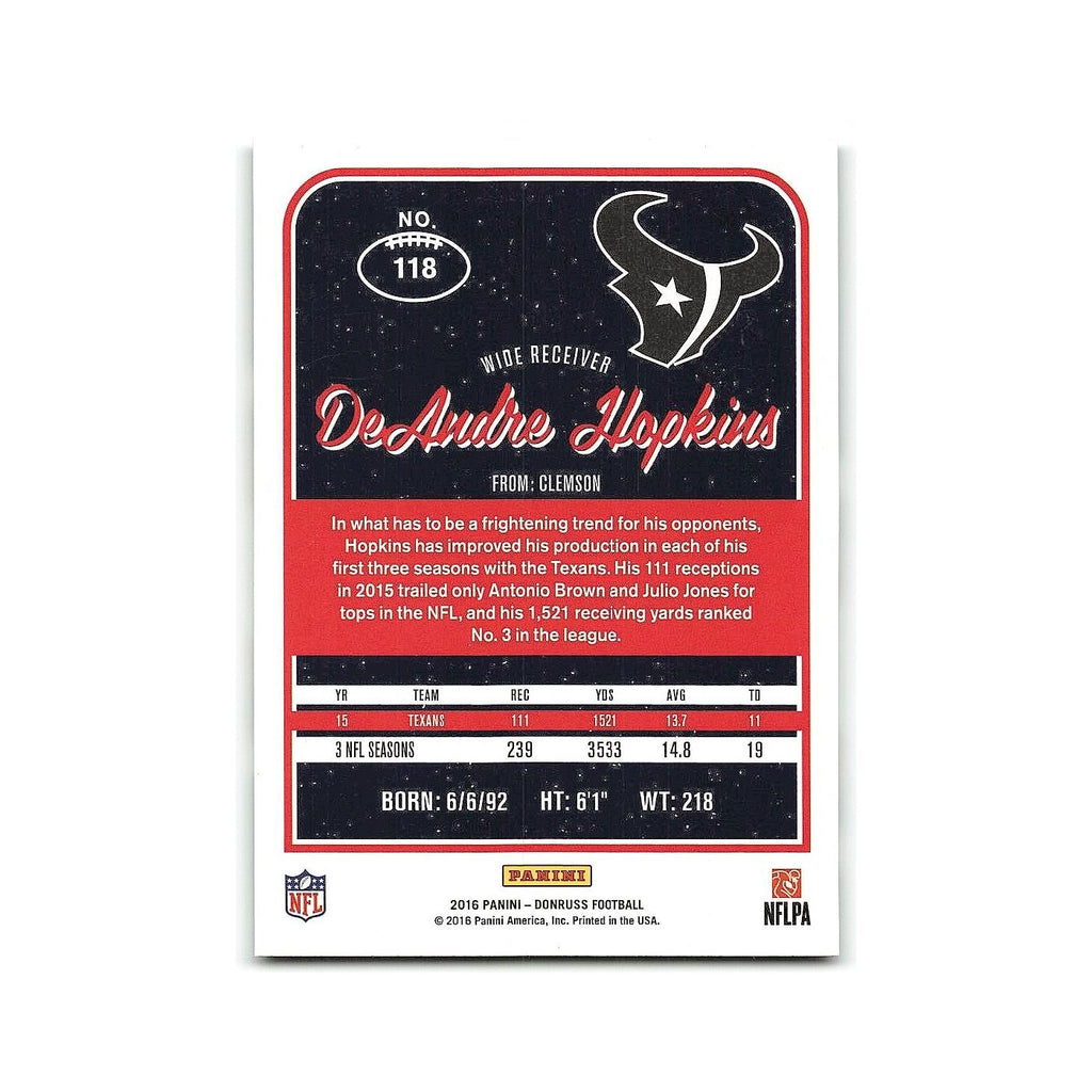 DeAndre Hopkins 2016 Donruss #118 Houston Texans Football Card NM