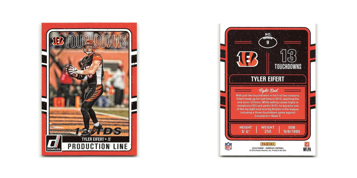 Tyler Eifert 2016 Donruss #9 Cincinnati Bengals Football Card NM