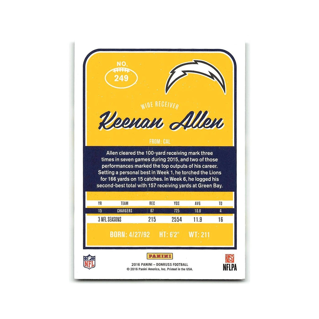 Keenan Allen 2016 Donruss #249 San Diego Chargers Football Card NM