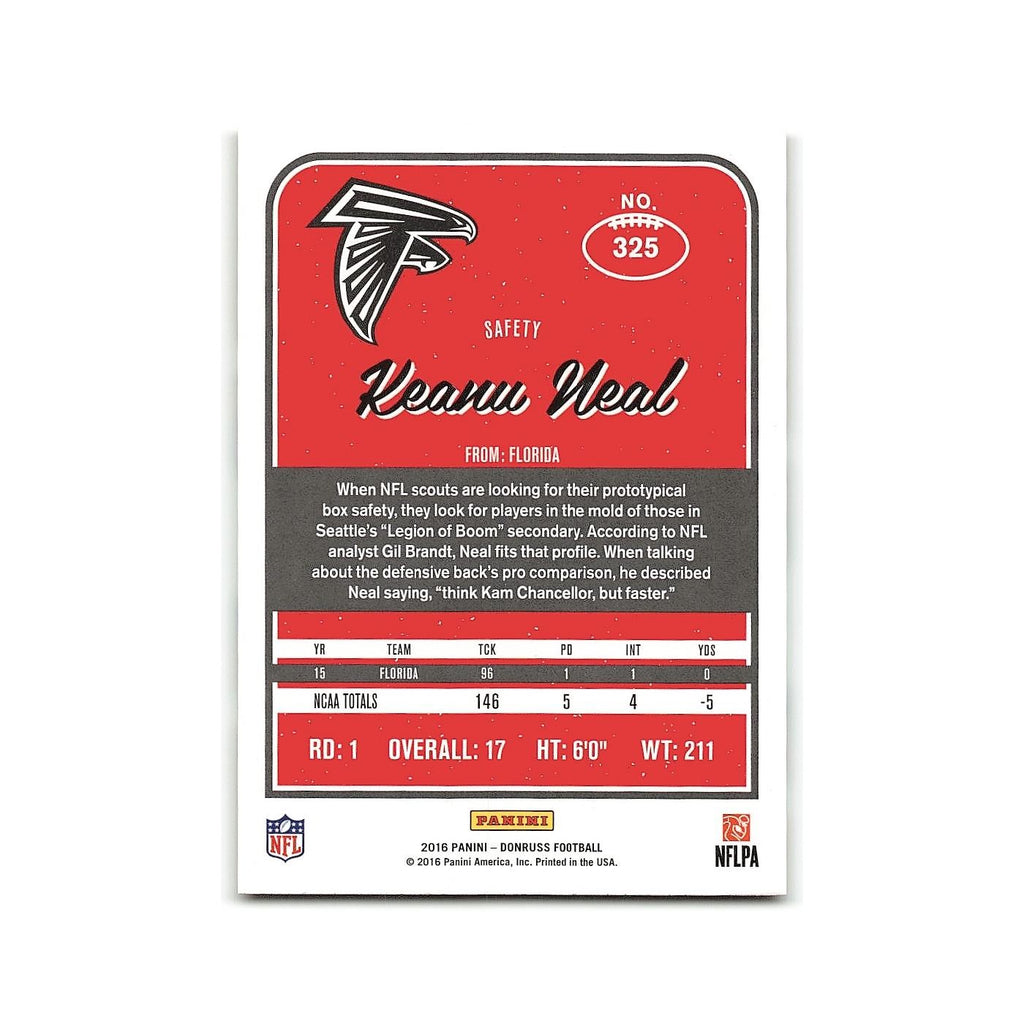 Keanu Neal Rookie 2016 Donruss #325 Atlanta Falcons Football Card NM