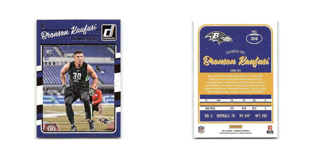 Bronson Kaufusi Rookie 2016 Donruss #306 Baltimore Ravens Football Card NM