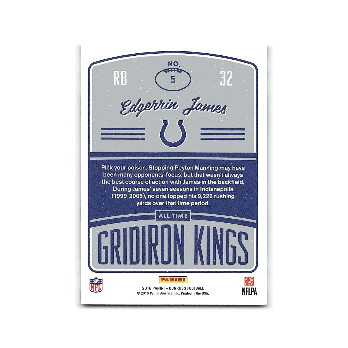 Edgerrin James 2016 Donruss #5 Indianapolis Colts Football Card NM