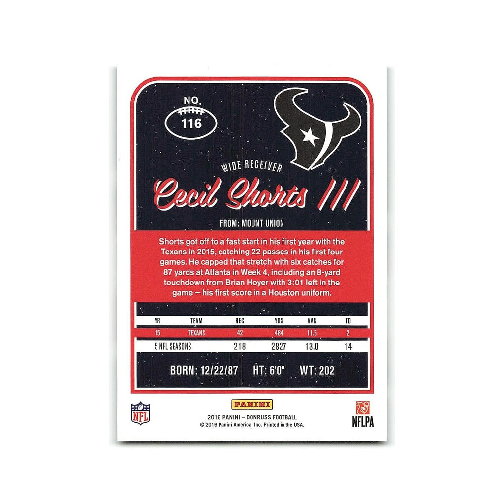 Cecil Shorts III 2016 Donruss #116 Houston Texans Football Card NM