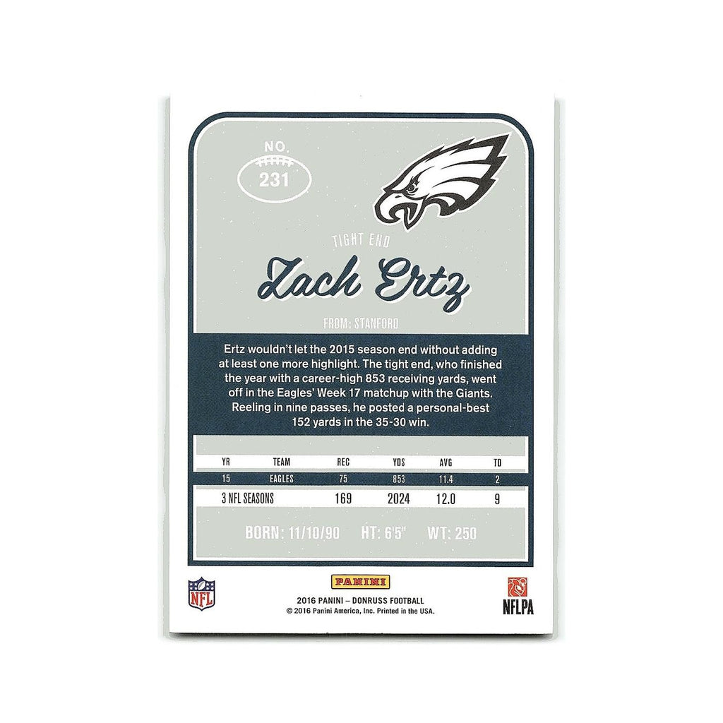 Zach Ertz 2016 Donruss #231 Philadelphia Eagles Football Card NM