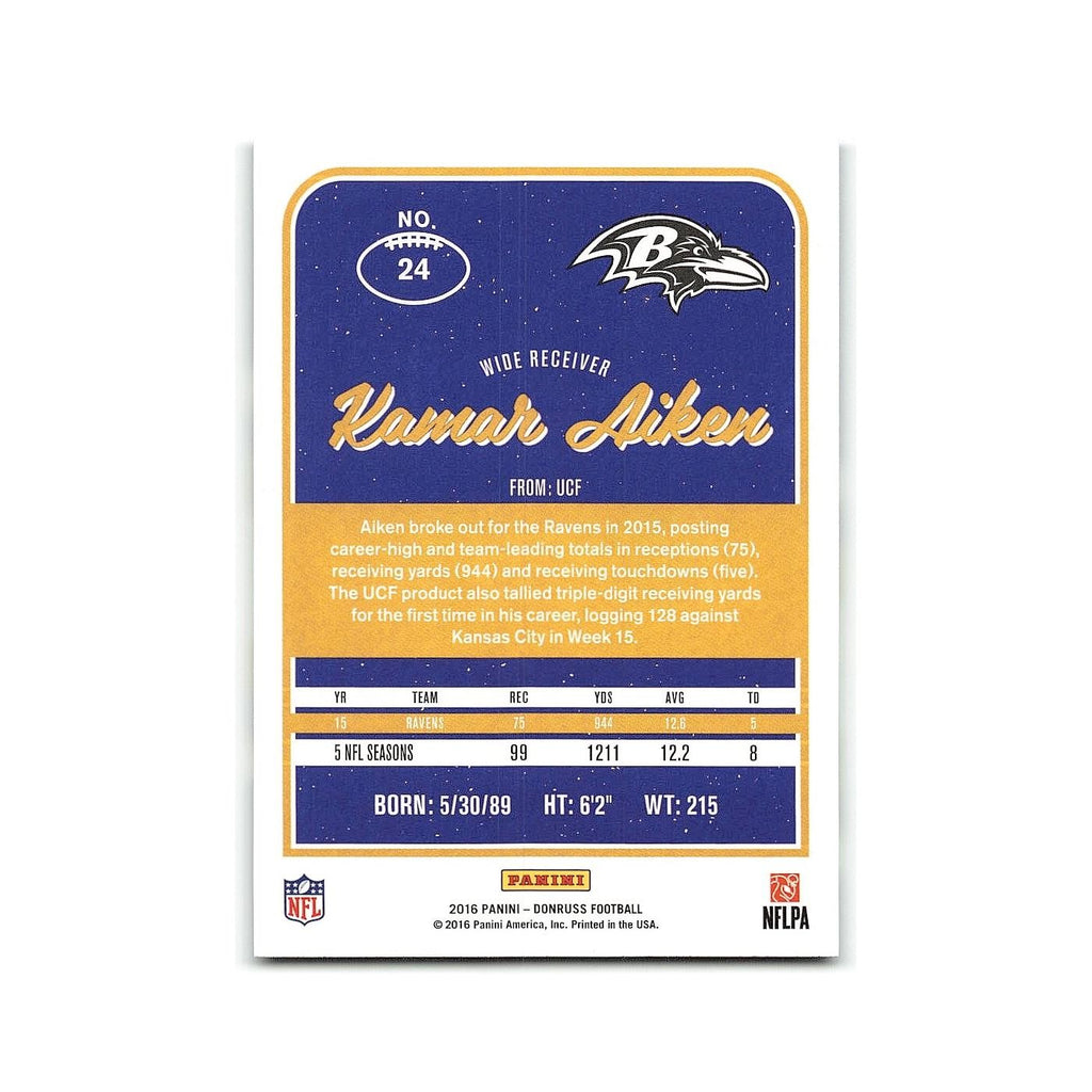 Kamar Aiken 2016 Donruss #24 Baltimore Ravens Football Card NM