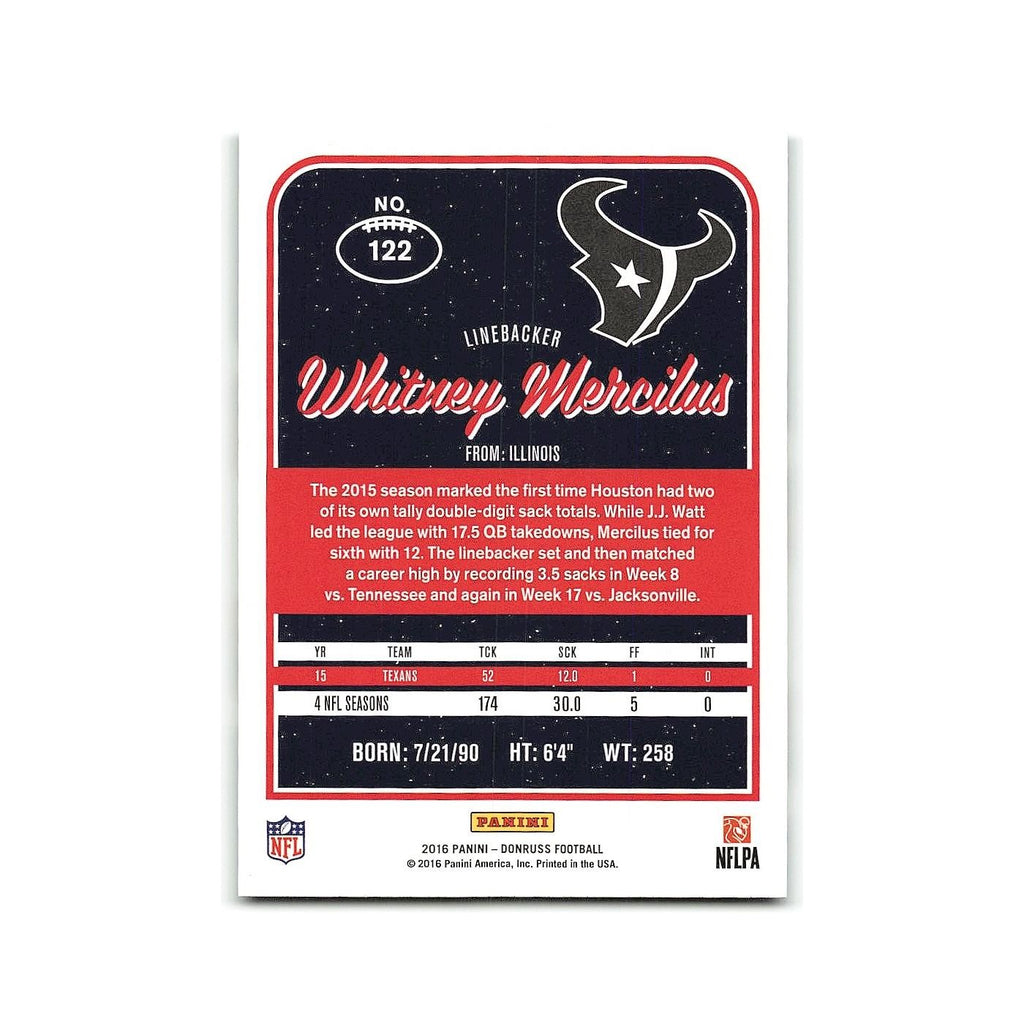 Whitney Mercilus 2016 Donruss #122 Houston Texans Football Card NM