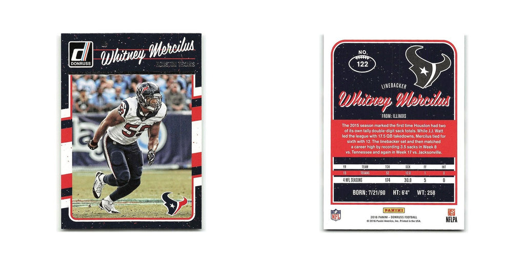 Whitney Mercilus 2016 Donruss #122 Houston Texans Football Card NM