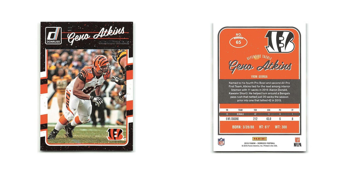 Geno Atkins 2016 Donruss #65 Cincinnati Bengals Football Card NM