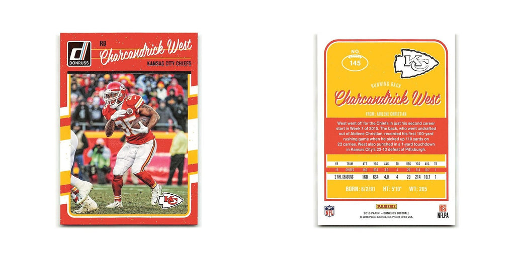 Charcandrick West 2016 Donruss #145 Kansas City Chiefs Football Card NM
