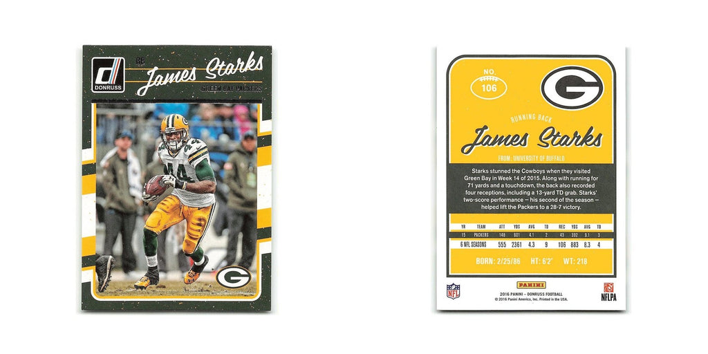 James Starks 2016 Donruss #106 Green Bay Packers Football Card NM