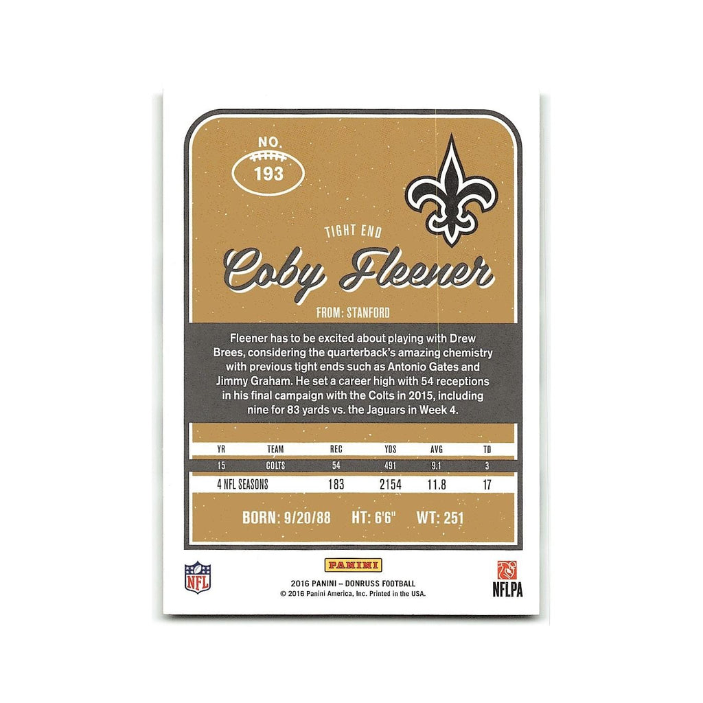 Coby Fleener 2016 Donruss #193 New Orleans Saints Football Card NM