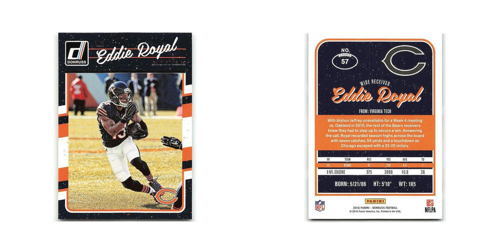 Eddie Royal 2016 Donruss #57 Chicago Bears Football Card NM