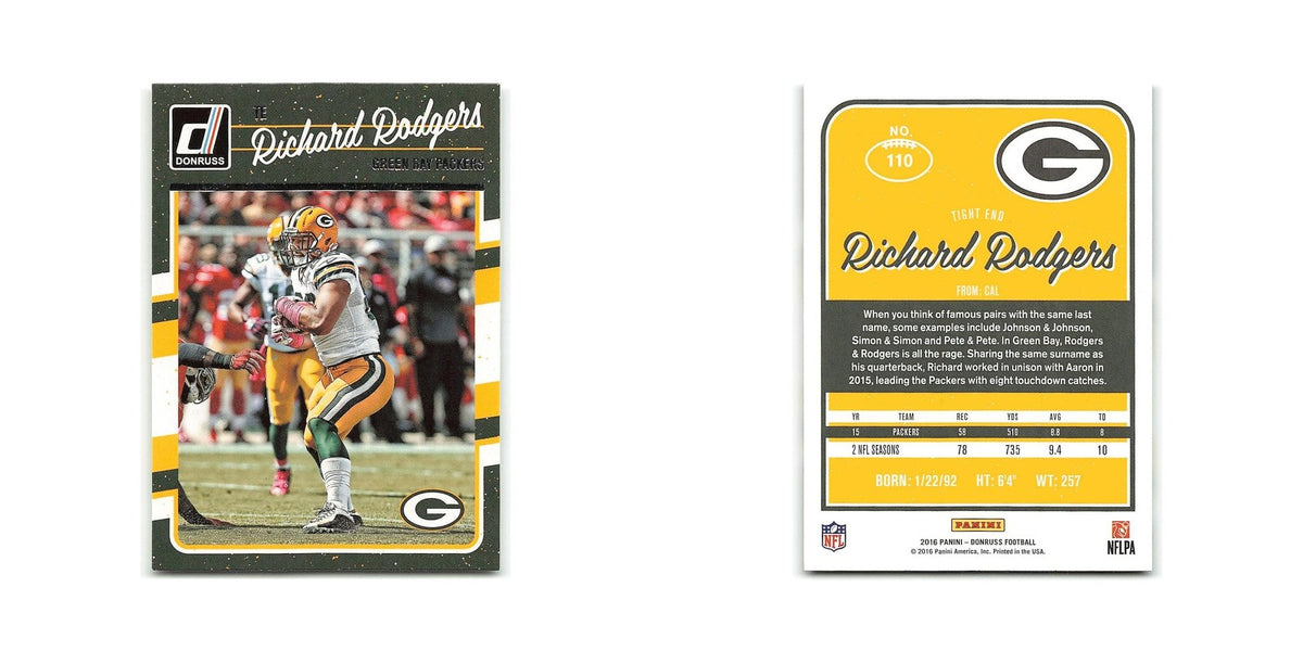 Richard Rodgers 2016 Donruss #110 Green Bay Packers Football Card NM