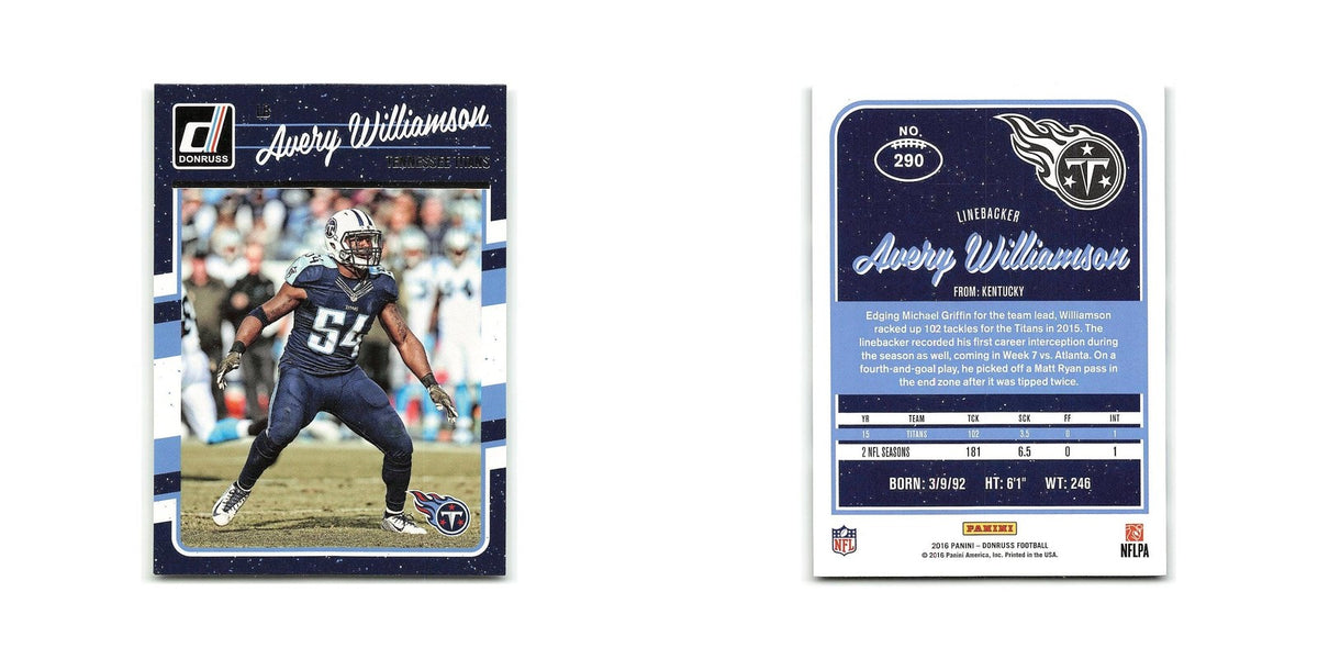 Avery Williamson 2016 Donruss #290 Tennessee Titans Football Card NM