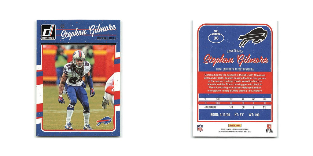 Stephon Gilmore 2016 Donruss #36 Buffalo Bills Football Card NM