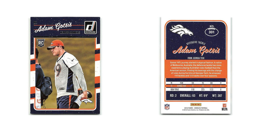 Adam Gotsis Rookie 2016 Donruss #301 Denver Broncos Football Card NM