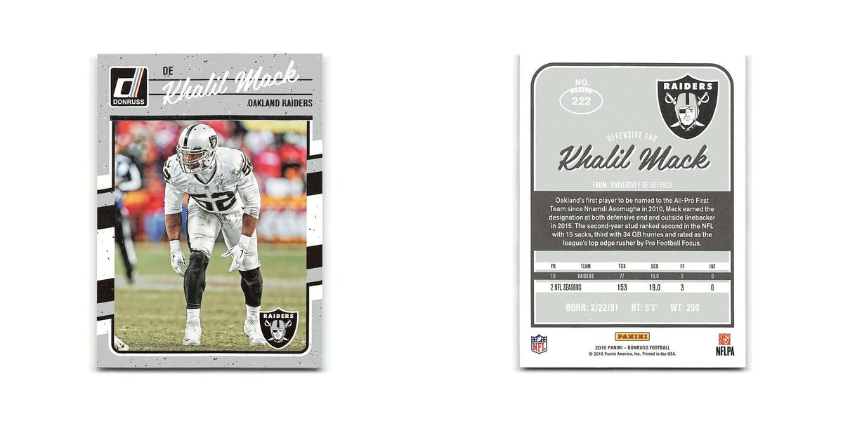 Khalil Mack 2016 Donruss #222 Oakland Raiders Football Card NM