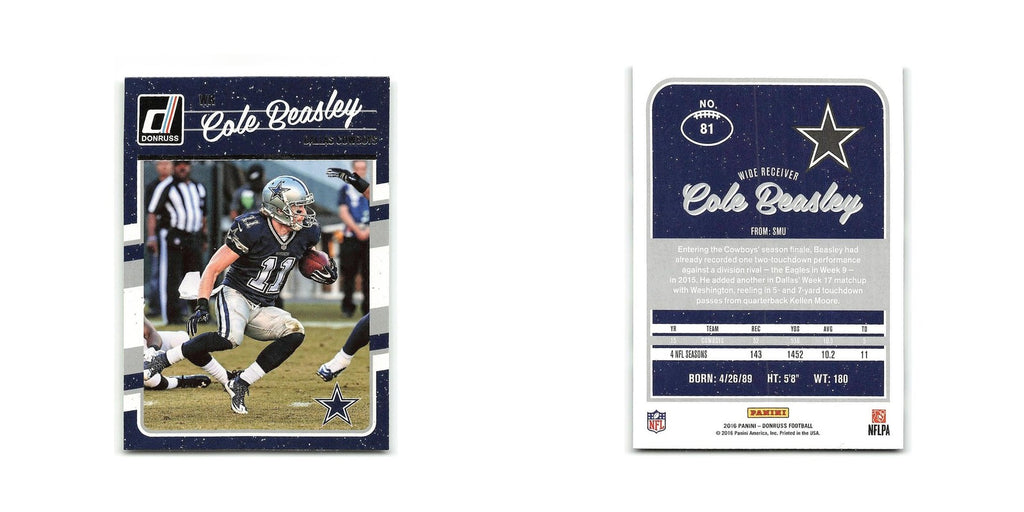 Cole Beasley 2016 Donruss #81 Dallas Cowboys Football Card NM