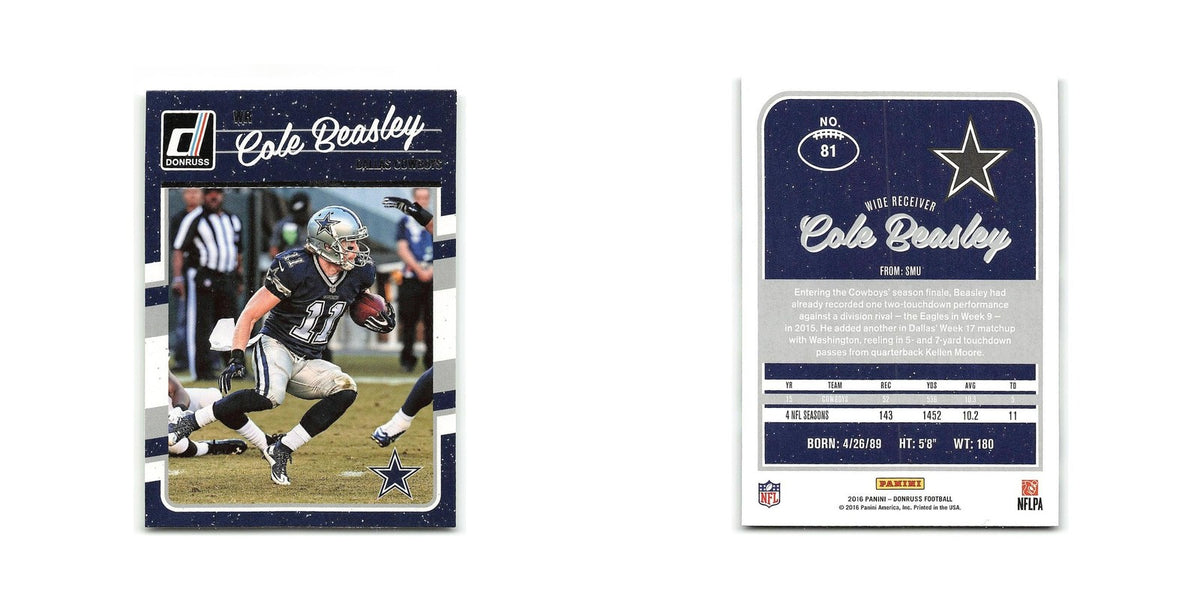 Cole Beasley 2016 Donruss #81 Dallas Cowboys Football Card NM