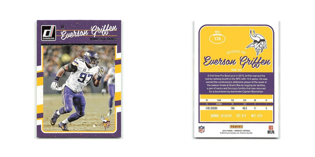 Everson Griffen 2016 Donruss #176 Minnesota Vikings Football Card NM
