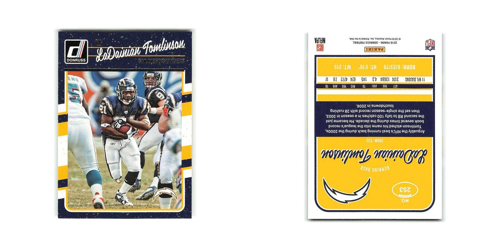 LaDainian Tomlinson 2016 Donruss #253 San Diego Chargers Football Card NM