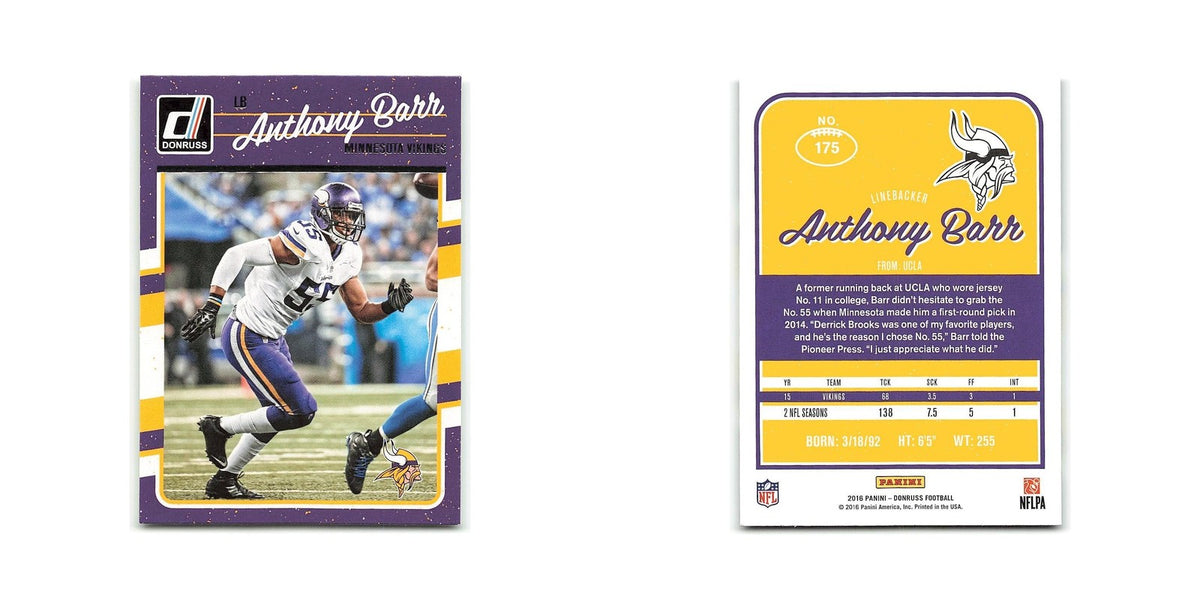Anthony Barr 2016 Donruss #175 Minnesota Vikings Football Card NM