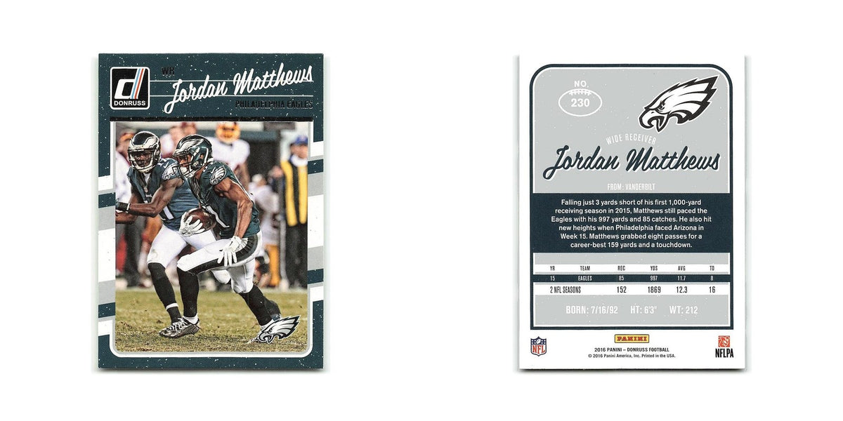 Jordan Matthews 2016 Donruss #230 Philadelphia Eagles Football Card NM