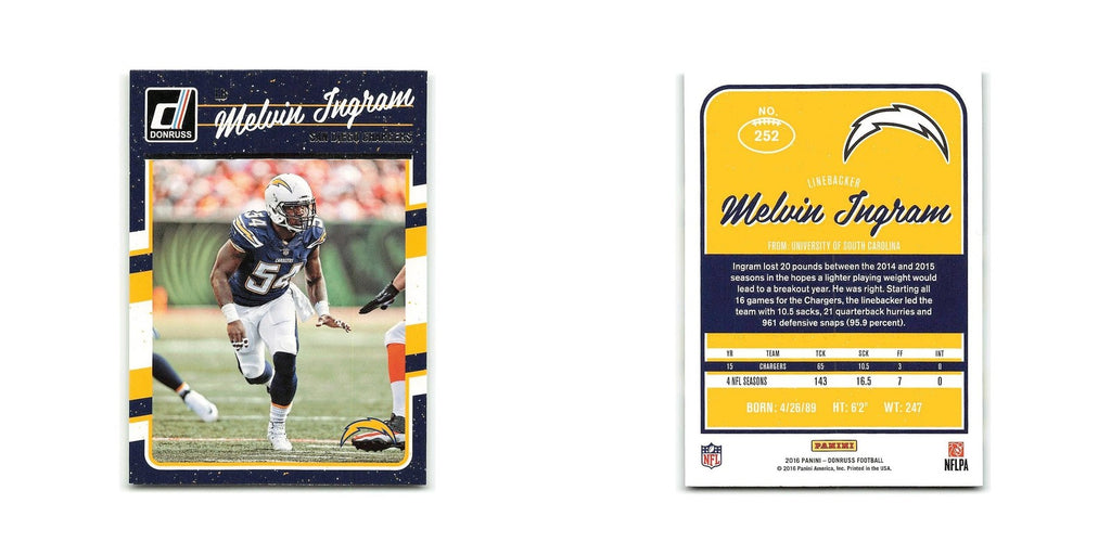 Melvin Ingram 2016 Donruss #252 San Diego Chargers Football Card NM